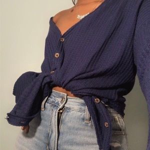 Blue Button Down Sweater